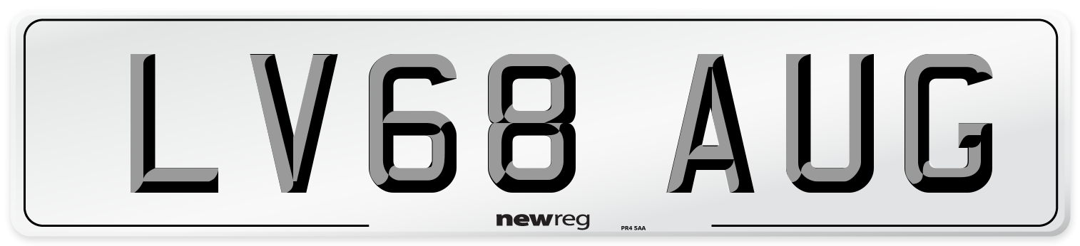 LV68 AUG Number Plate from New Reg